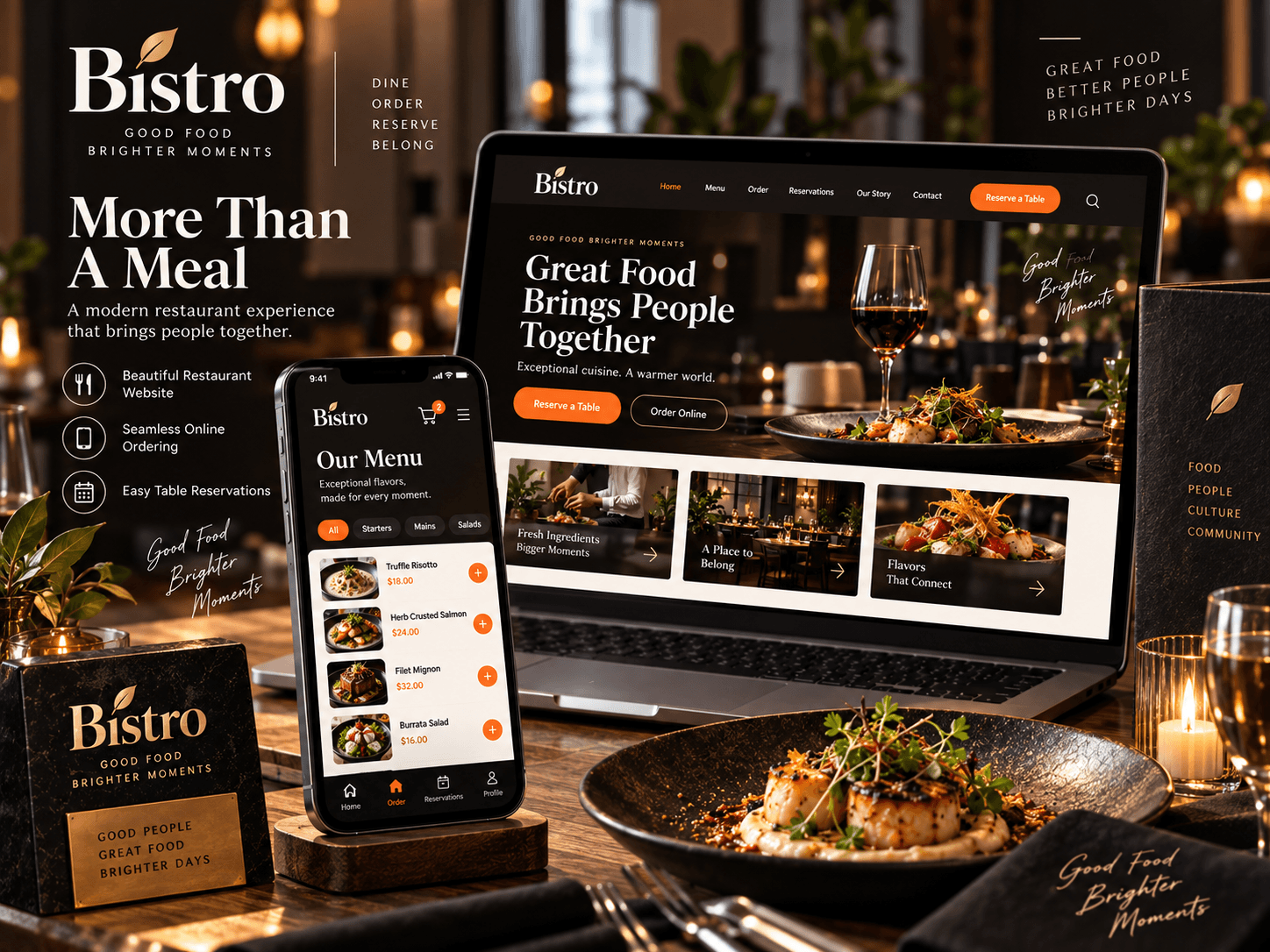 Bistro Restaurant interface detail